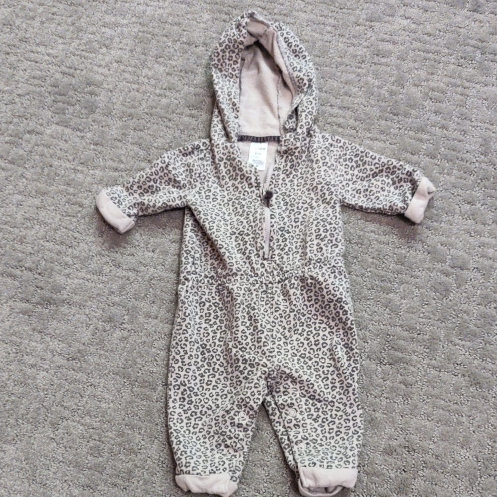 Carter's Gray Leopard Baby Hoodie